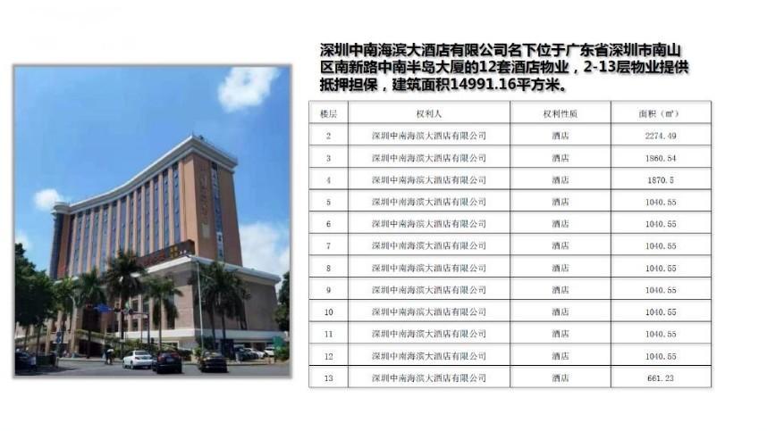 一手资源深圳中南海滨酒店抵押债权抄底价流出，年化收益突破想象-第3张图片-法拍在线官网